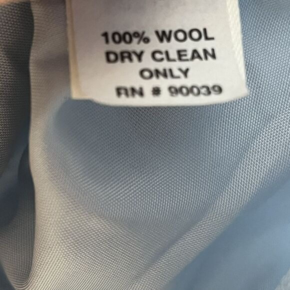 BICCI Florine Wachter Blue Wool Mink Collar  Skirt Suit Womens Size 14 ALTERED - Picture 12 of 16